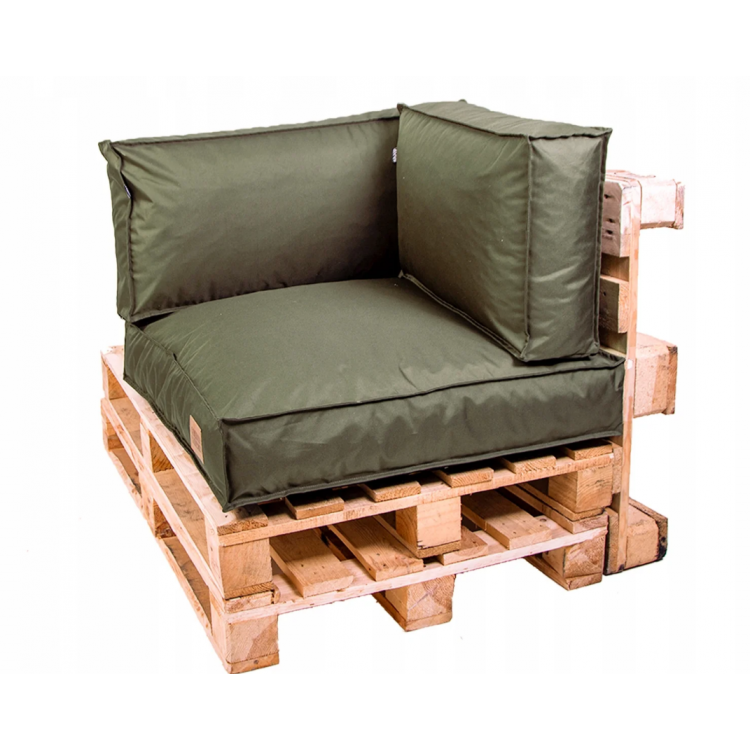 Paletové sedenie Golden Garden GG70/1 - podsedák a vankúš 80cm x 80cm x 15cm penový granulát olivový 1